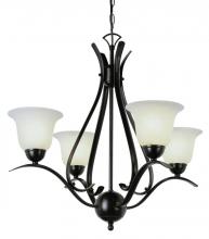  9280 ROB - Aspen Collection 1-Tier Chandelier with Glass Bell Shades and Metal Branch Arms